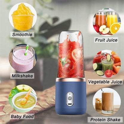 High Quality Twin Gear Portable Juice Blender Blue