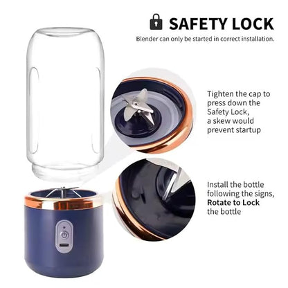 High Quality Twin Gear Portable Juice Blender Blue
