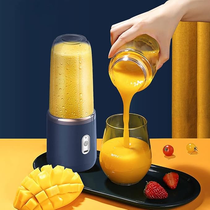 High Quality Twin Gear Portable Juice Blender Blue