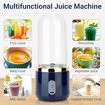 High Quality Twin Gear Portable Juice Blender Blue