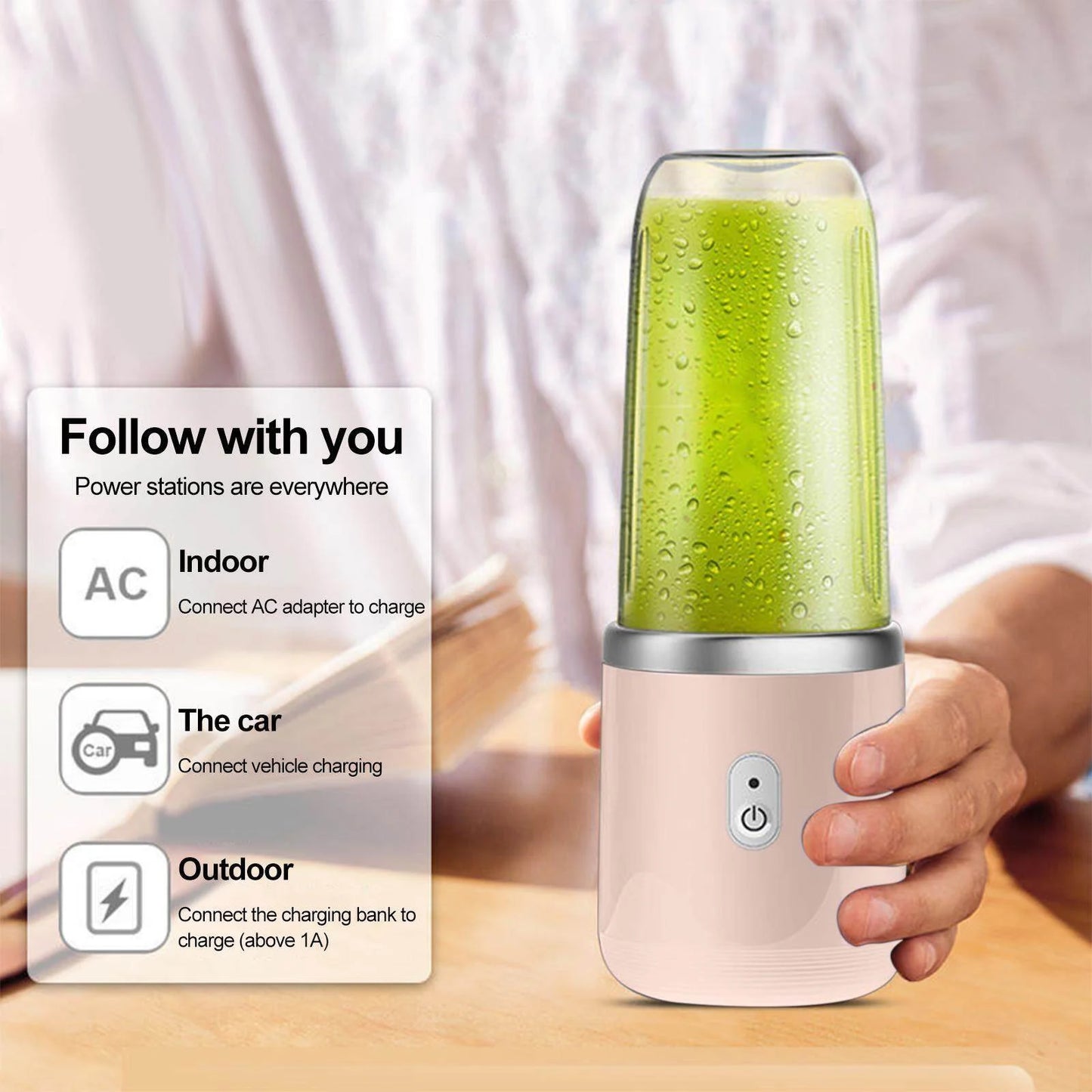 High Quality Twin Gear Portable Juice Blender Pink